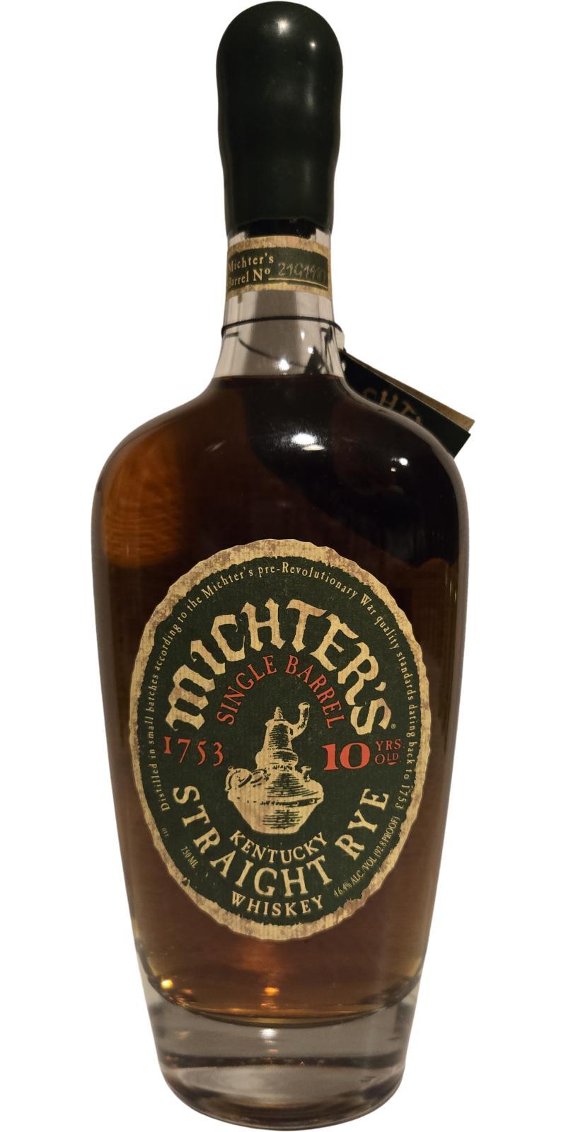 Michter's 10-year-old Bottled Single Barrel Rye