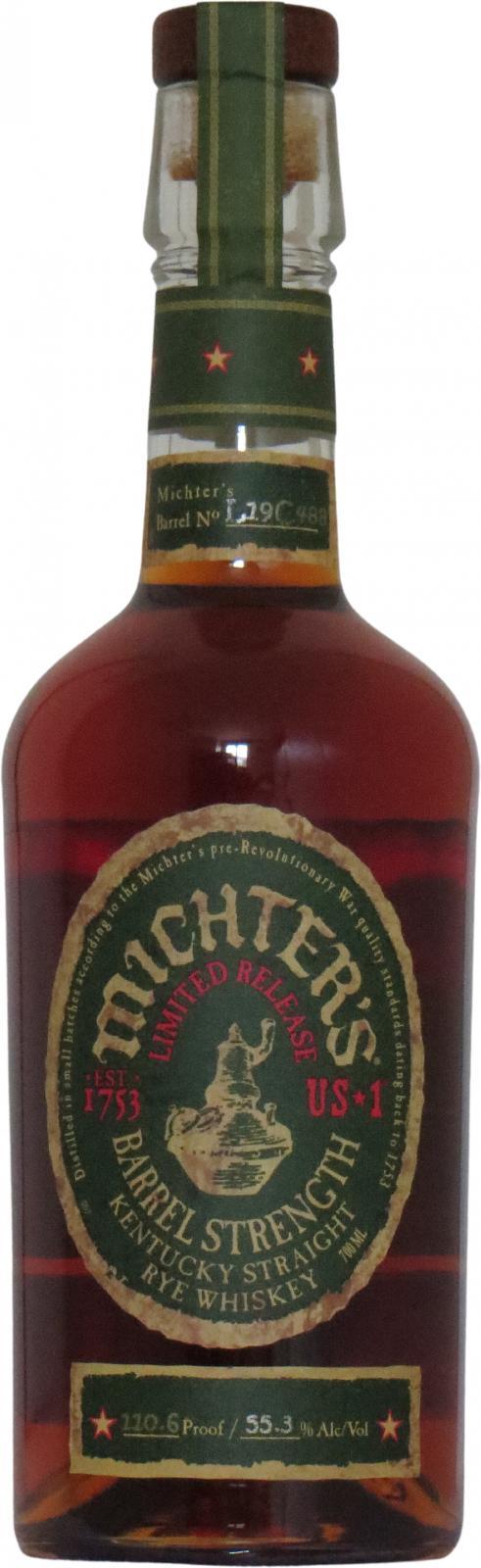 Michter's US*1 Barrel Strength Rye Limited Release
