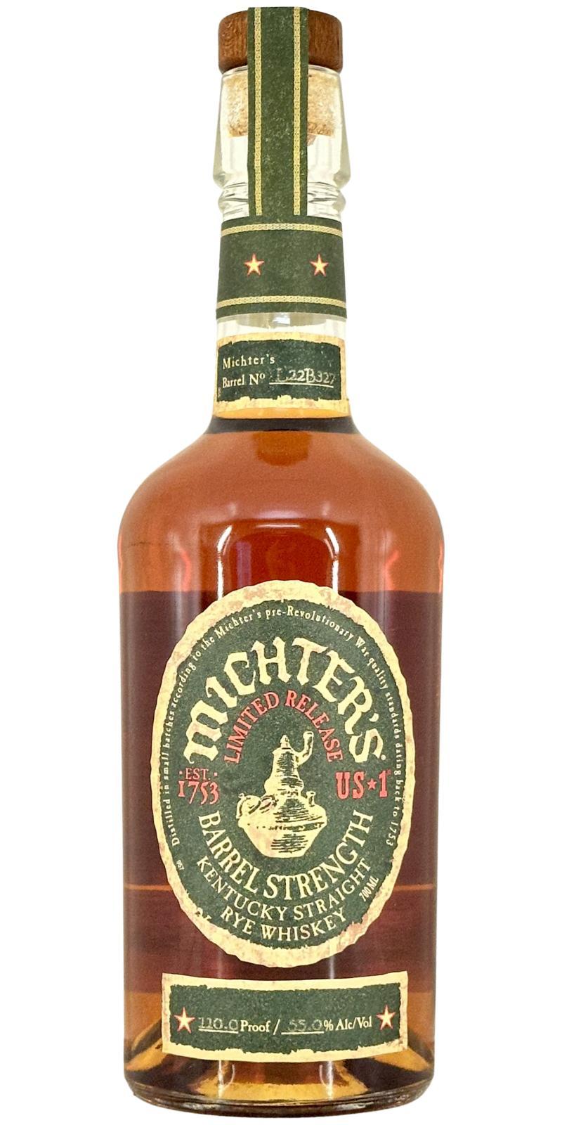 Michter's US*1 Barrel Strength Rye Limited Release