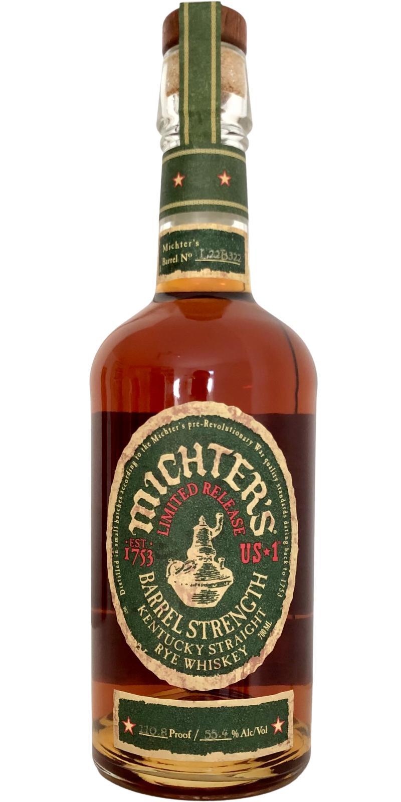 Michter's US*1 Barrel Strength Rye Limited Release