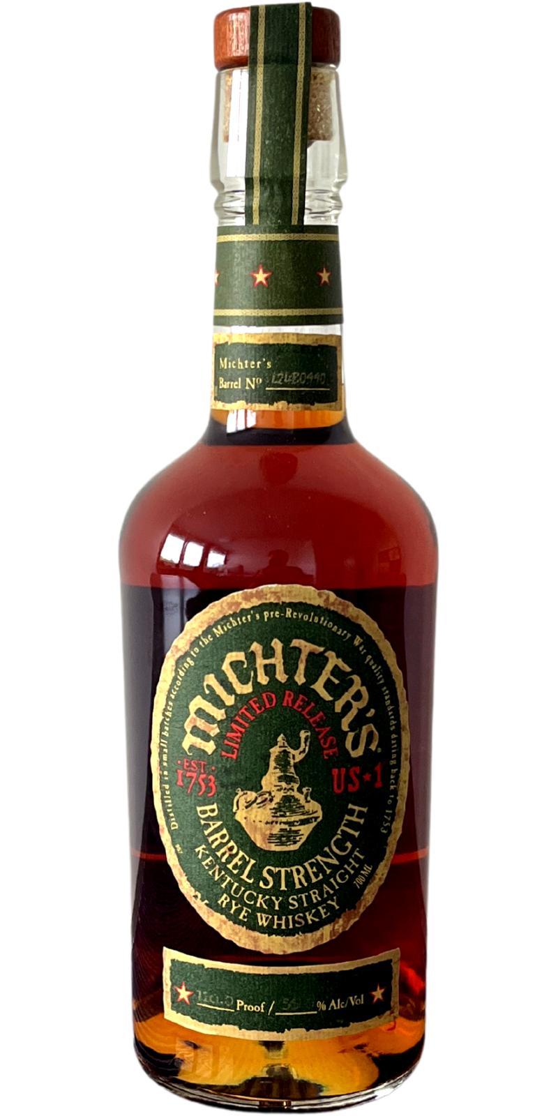 Michter's US*1 Barrel Strength Rye Limited Release