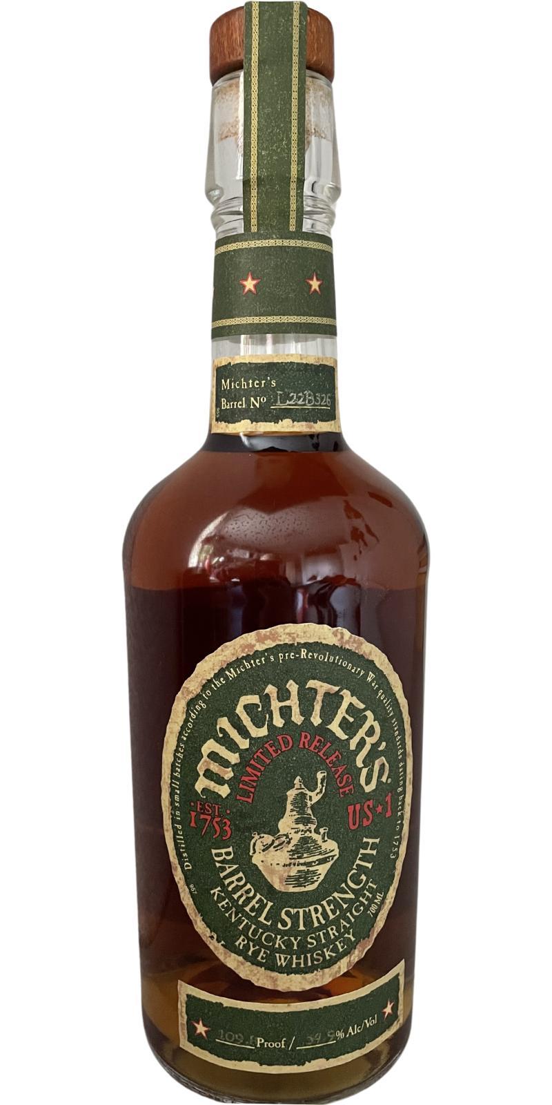 Michter's US*1 Barrel Strength Rye