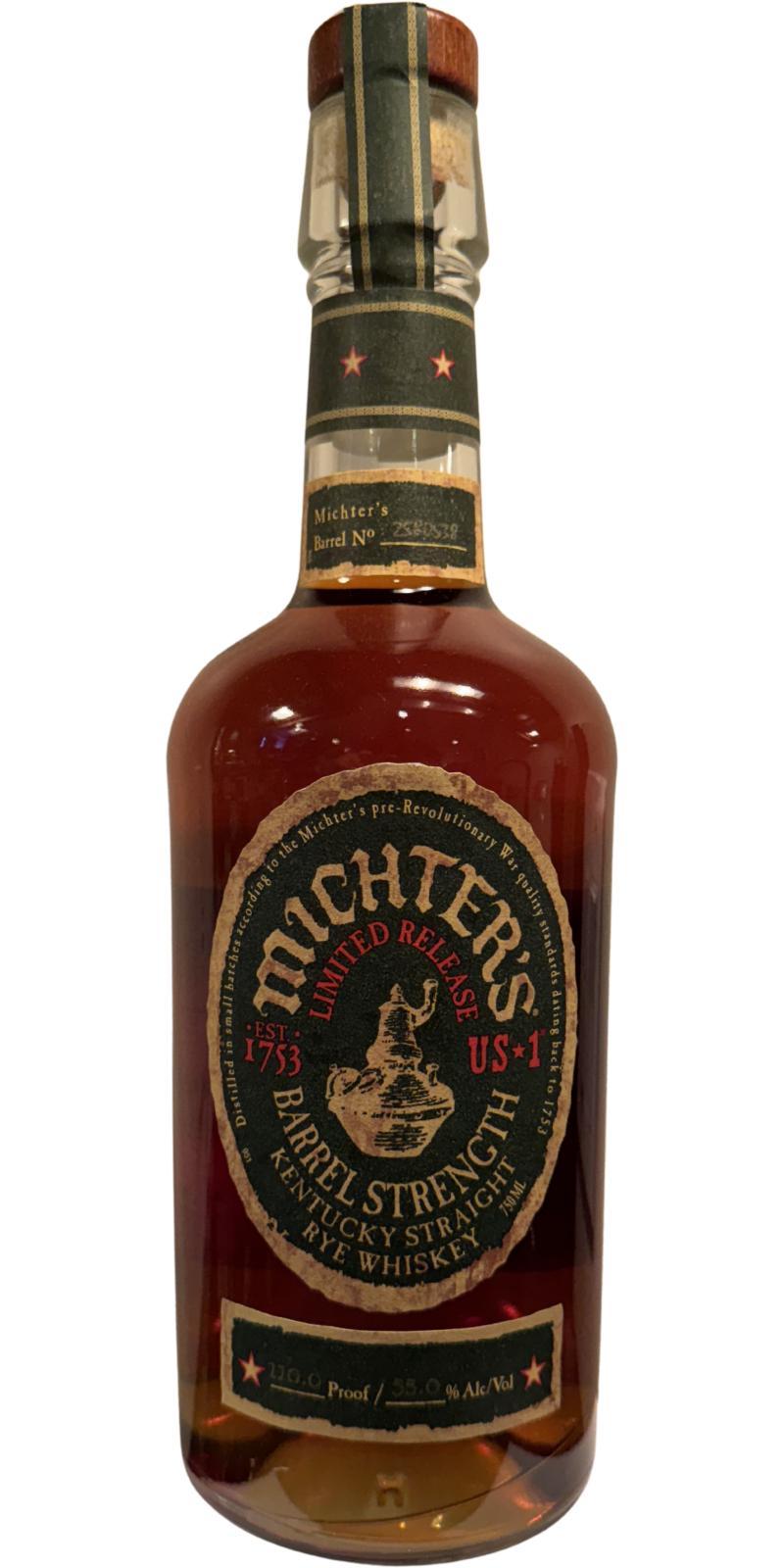 Michter's US*1 Barrel Strength Rye Limited Release