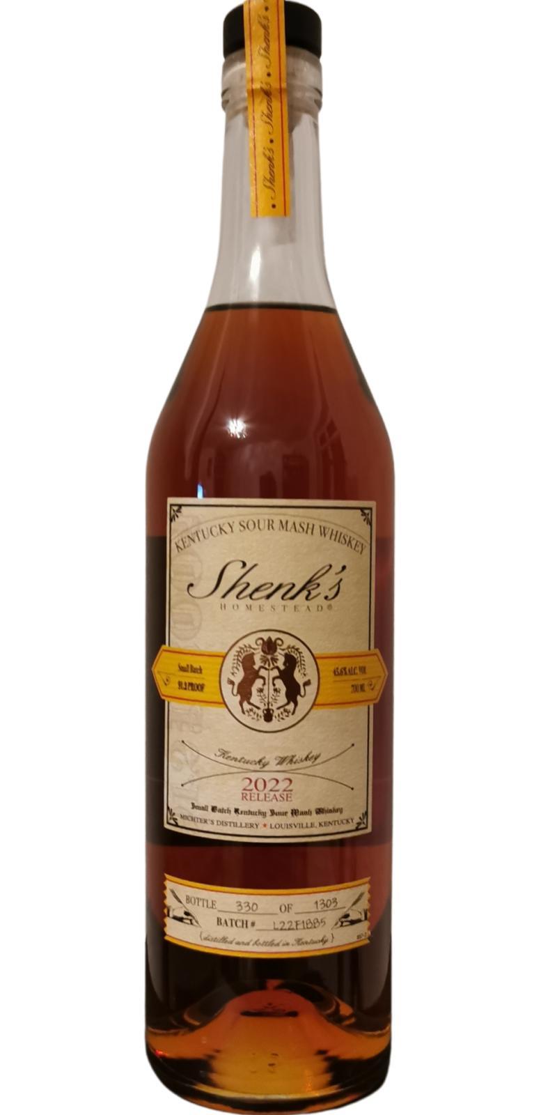 Shenk's Homestead Kentucky Sour Mash Whiskey Small Batch