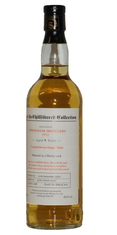 Springbank 1992 SV The Un-Chillfiltered Collection