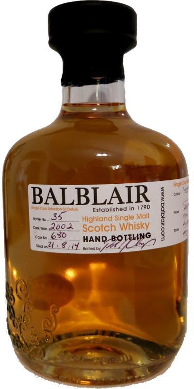 Balblair 2002 Hand Bottling