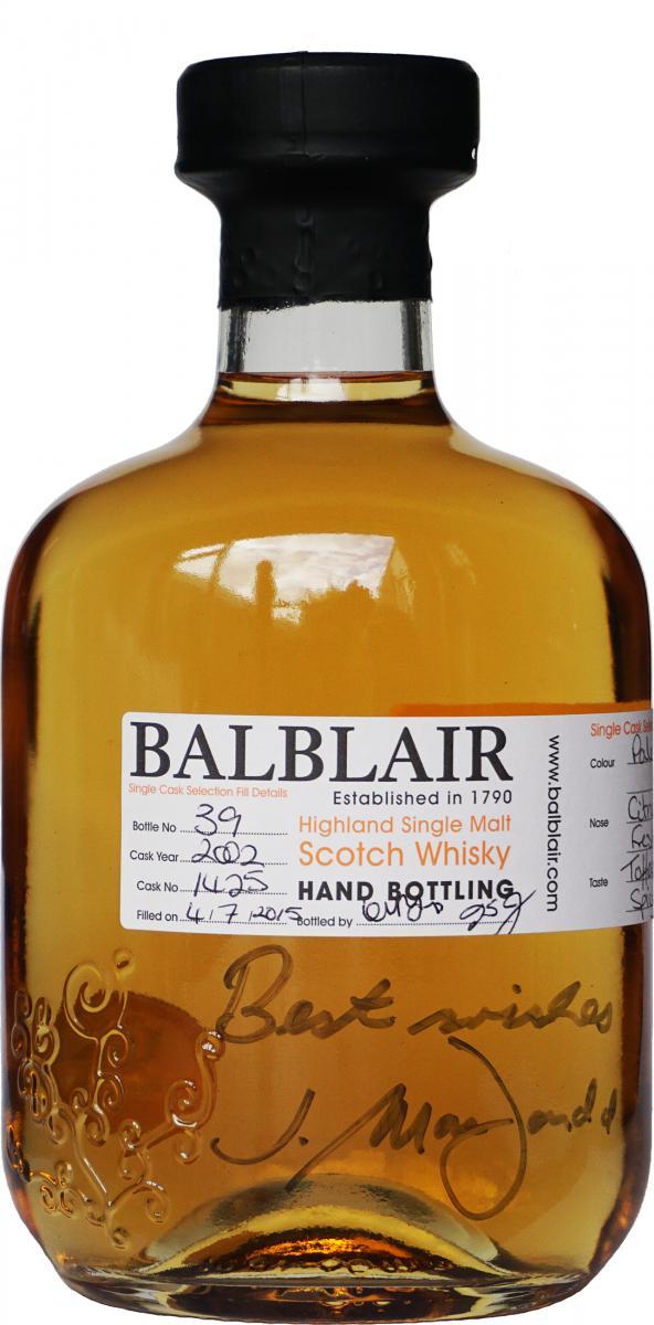 Balblair 2002 Hand Bottling
