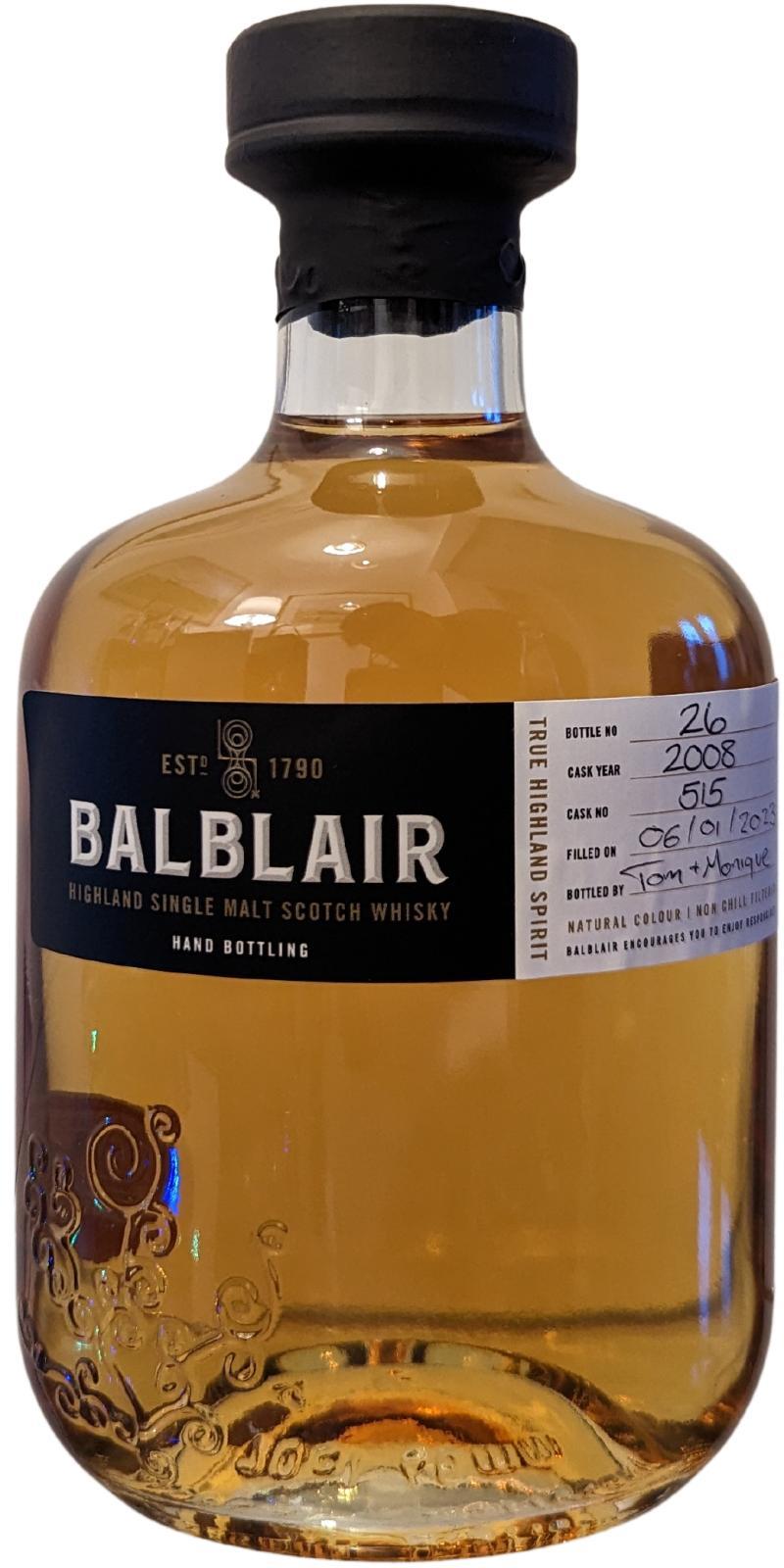 Balblair 2008 Distillery Hand Bottling