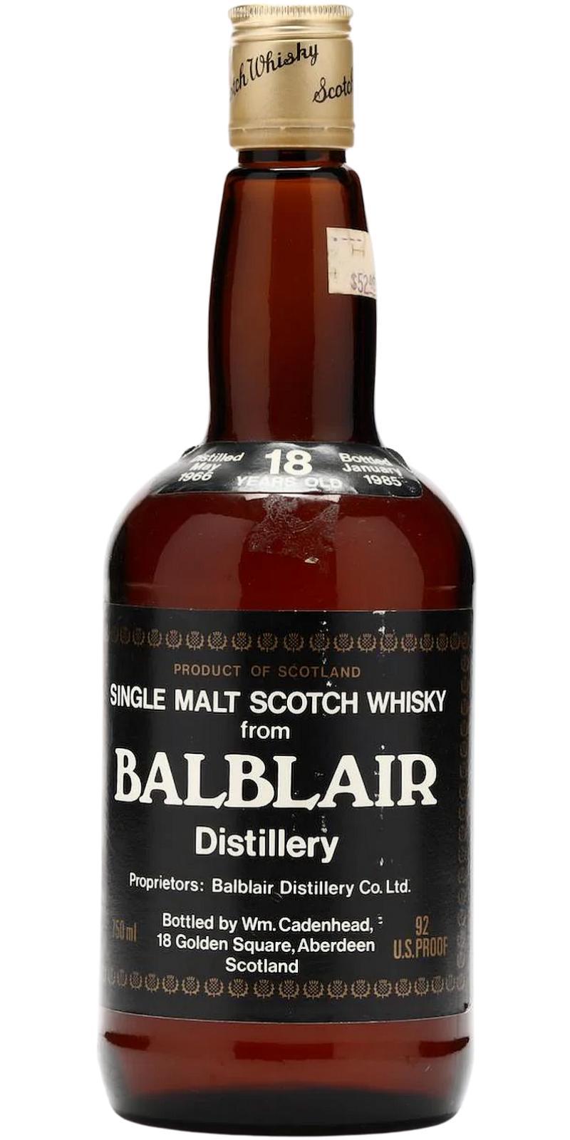 Balblair 1966 CA Dumpy Brown Bottle