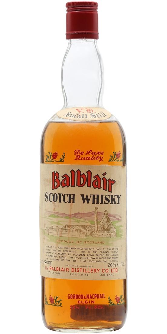 Balblair Scotch Whisky GM V.H. Small Still - De Luxe Quality