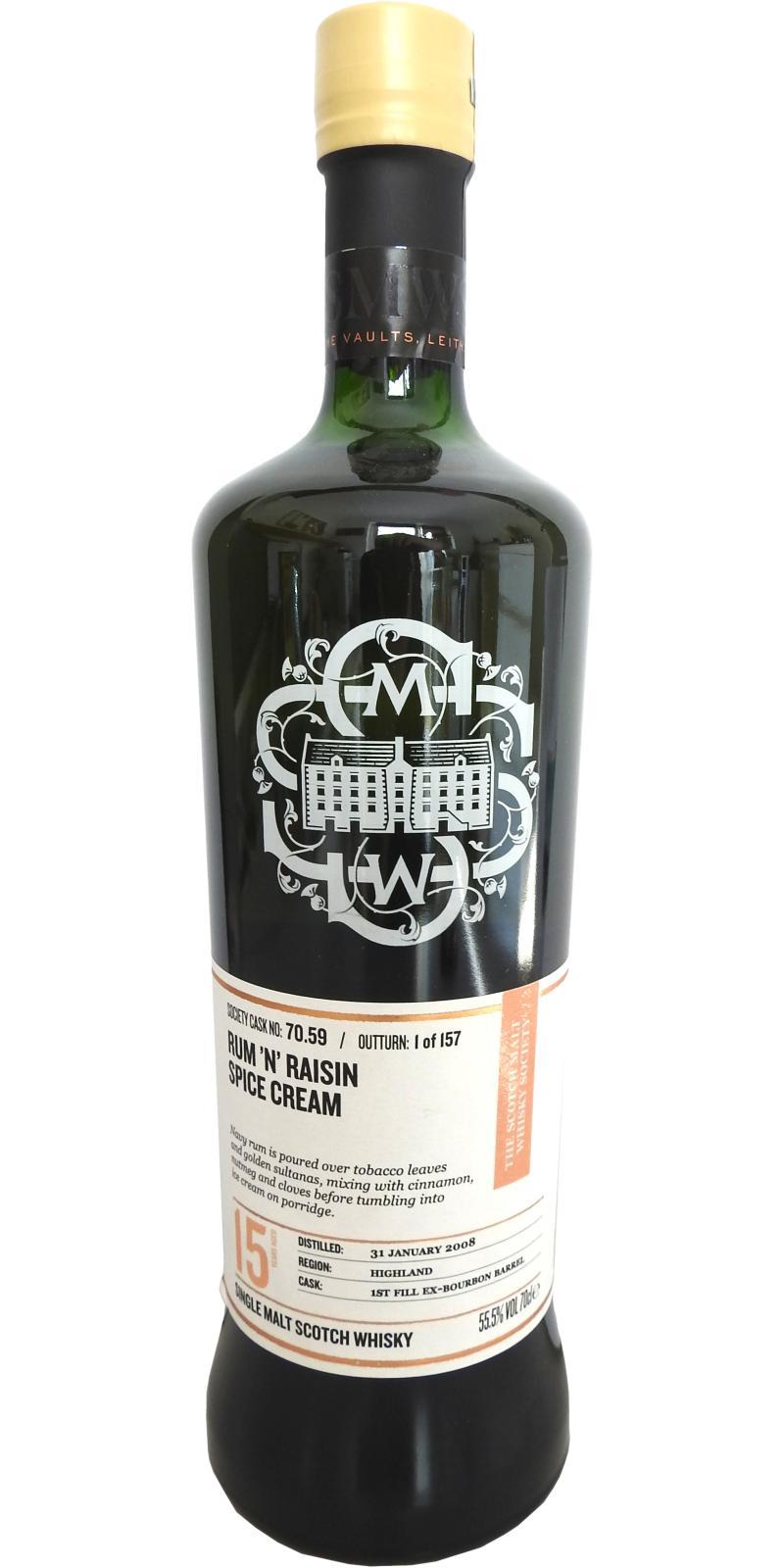 Balblair 2008 SMWS 70.59 Rum 'n' raisin spice cream