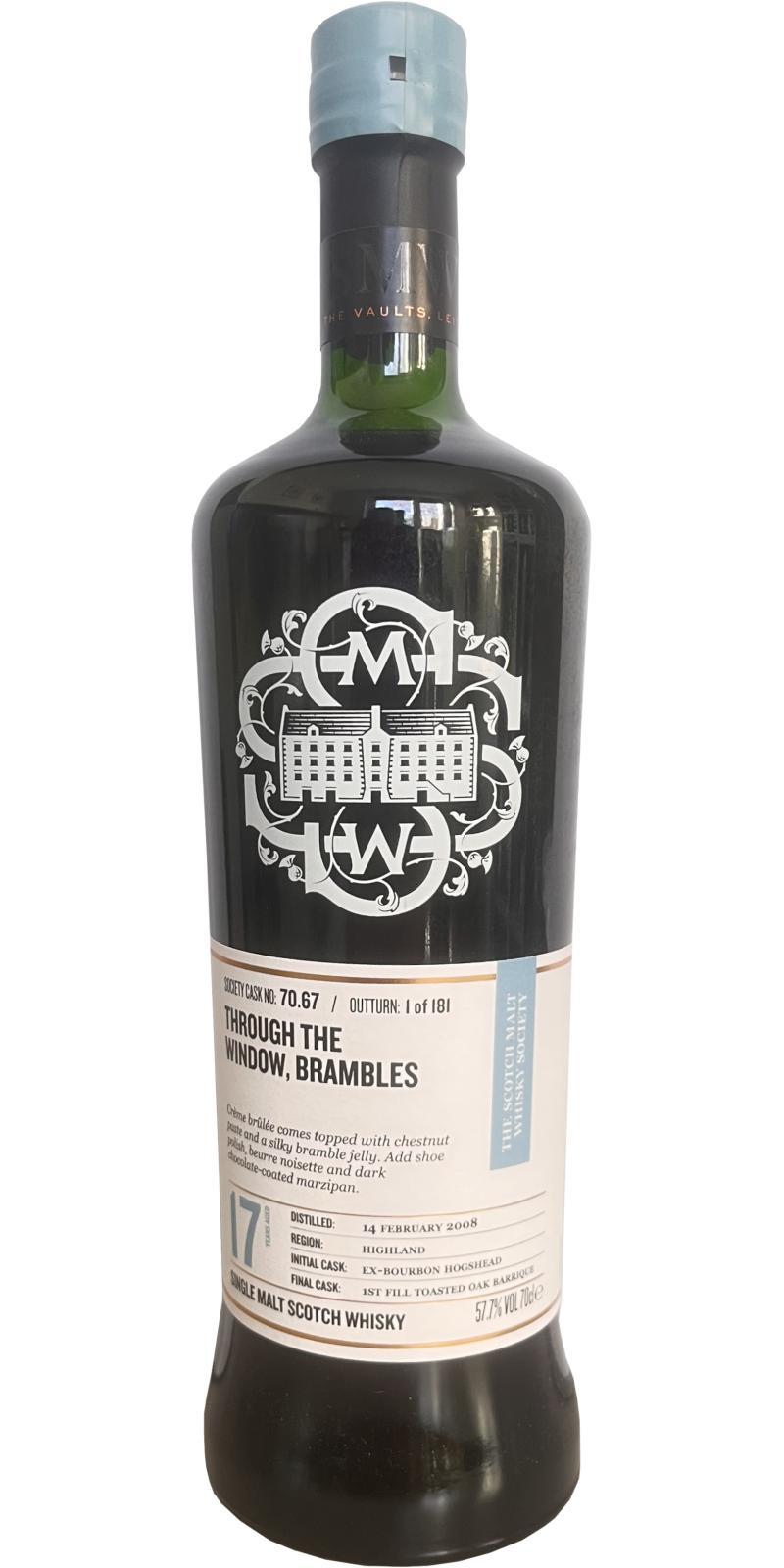 Balblair 2008 SMWS 70.67 Through the window, brambles