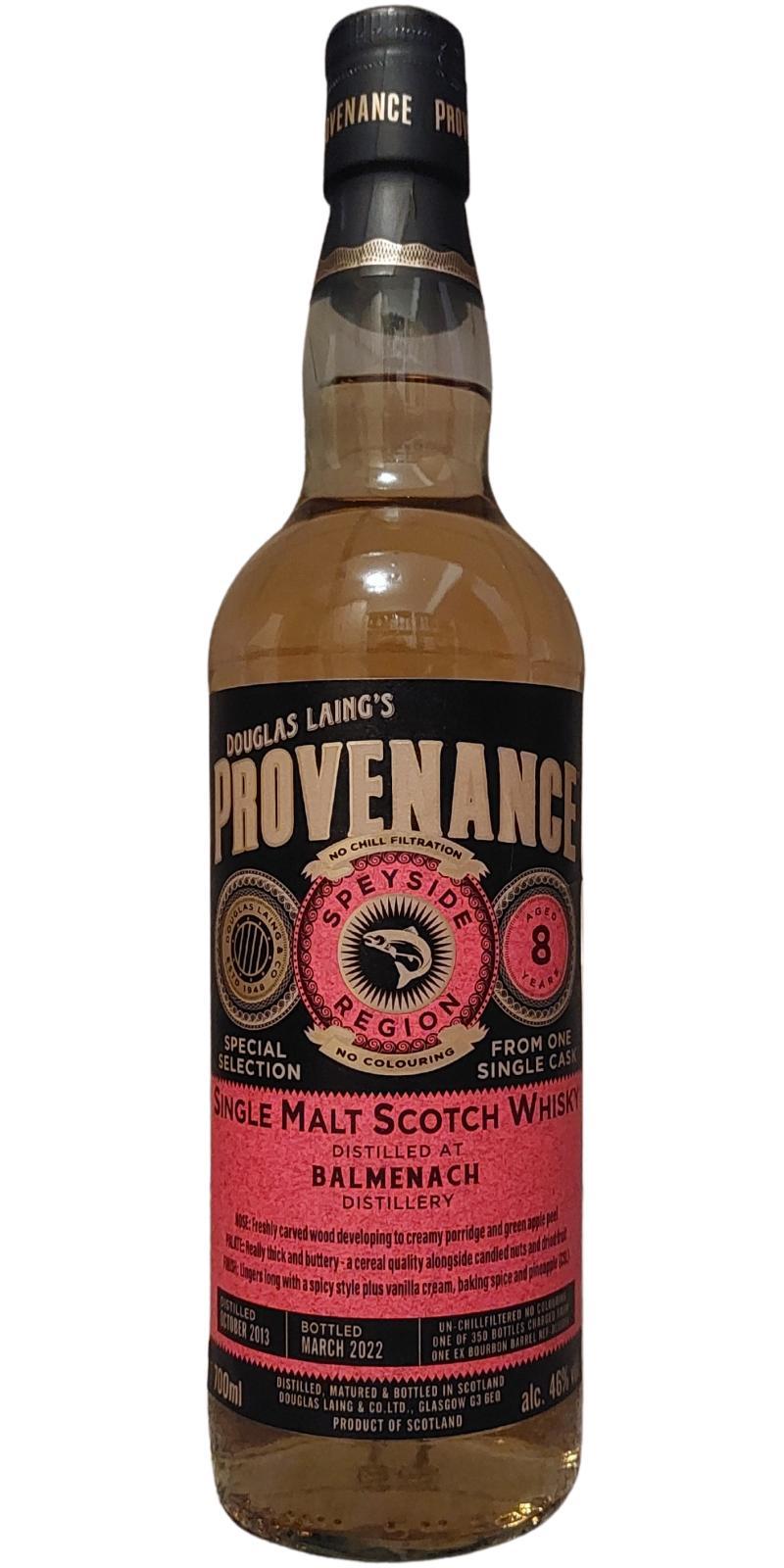 Balmenach 2013 DL Provenance