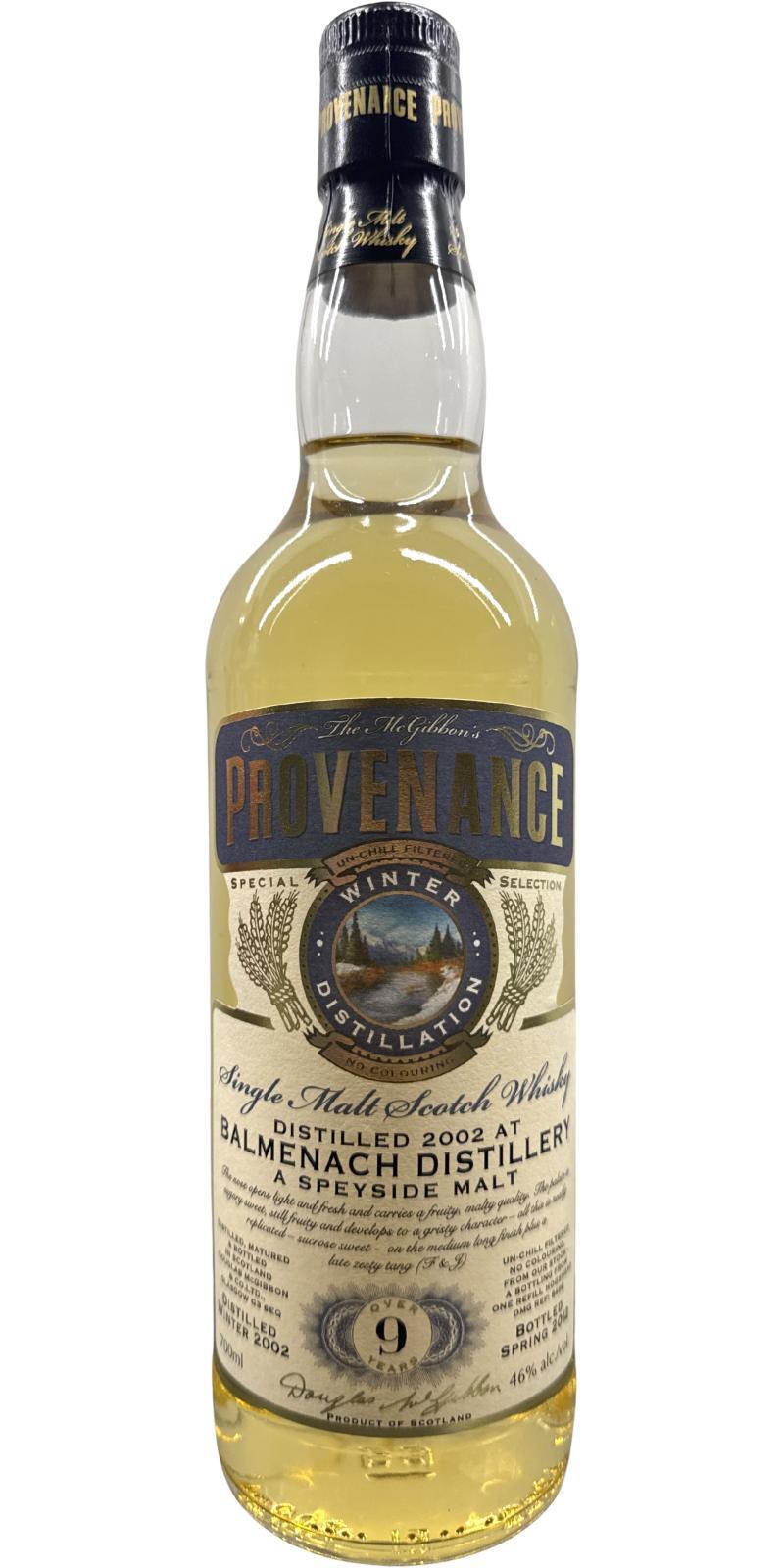 Balmenach 2002 McG McGibbon's Provenance
