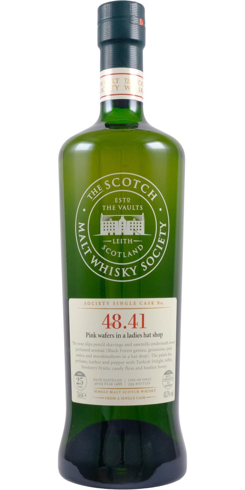 Balmenach 1988 SMWS 48.41 Pink wafers in a ladies hat shop