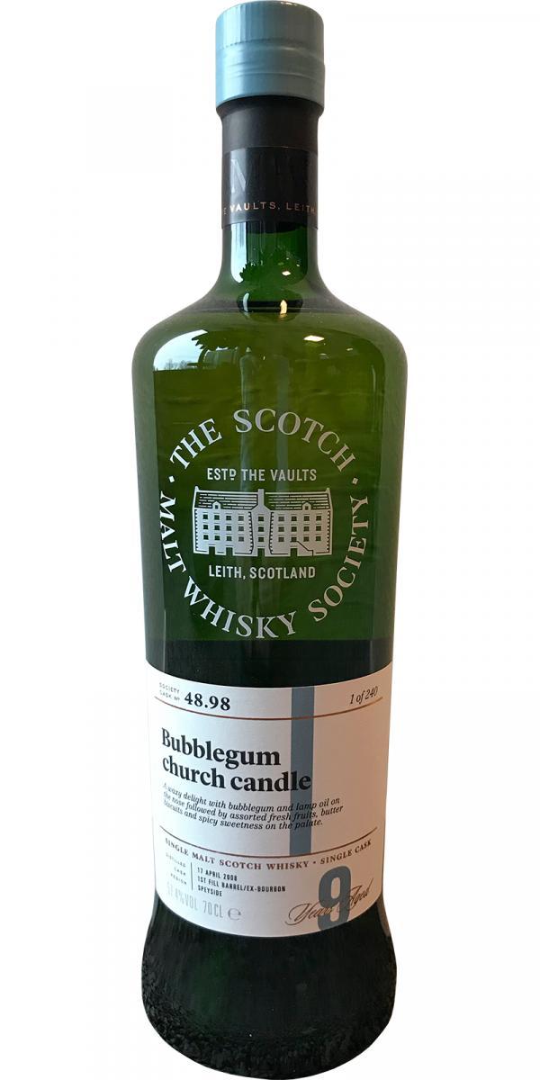 Balmenach 2008 SMWS 48.98 Bubblegum church candle