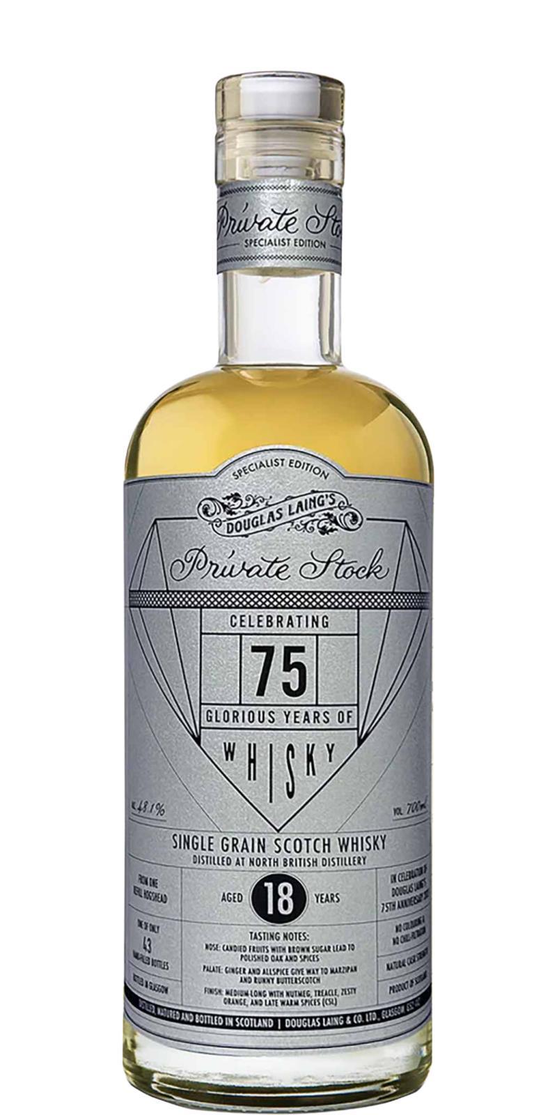 North British 18-year-old DL Private Stock - Celebrating 75 Glorious Years of Whisky
