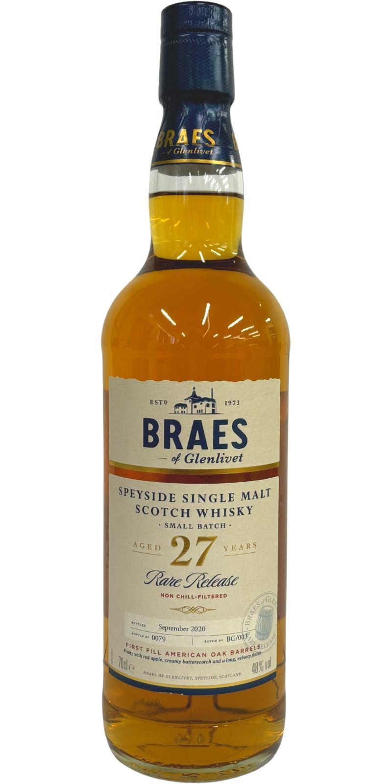 Braes of Glenlivet 27-year-old Rare Release