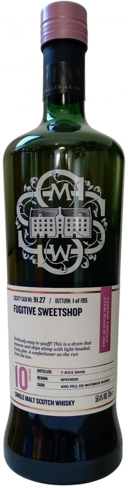 Dufftown 2009 SMWS 91.27 Fugitive sweetshop