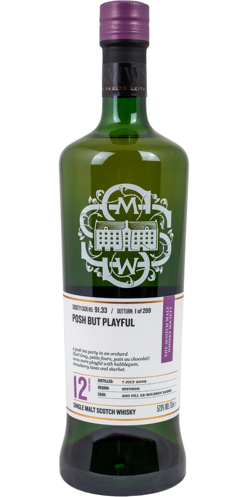 Dufftown 2009 SMWS 91.33 Posh but playful