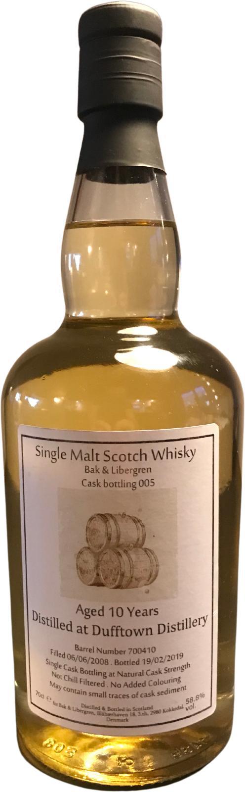 Dufftown 2008 WhBl Bak & Libergren Cask Bottling 005