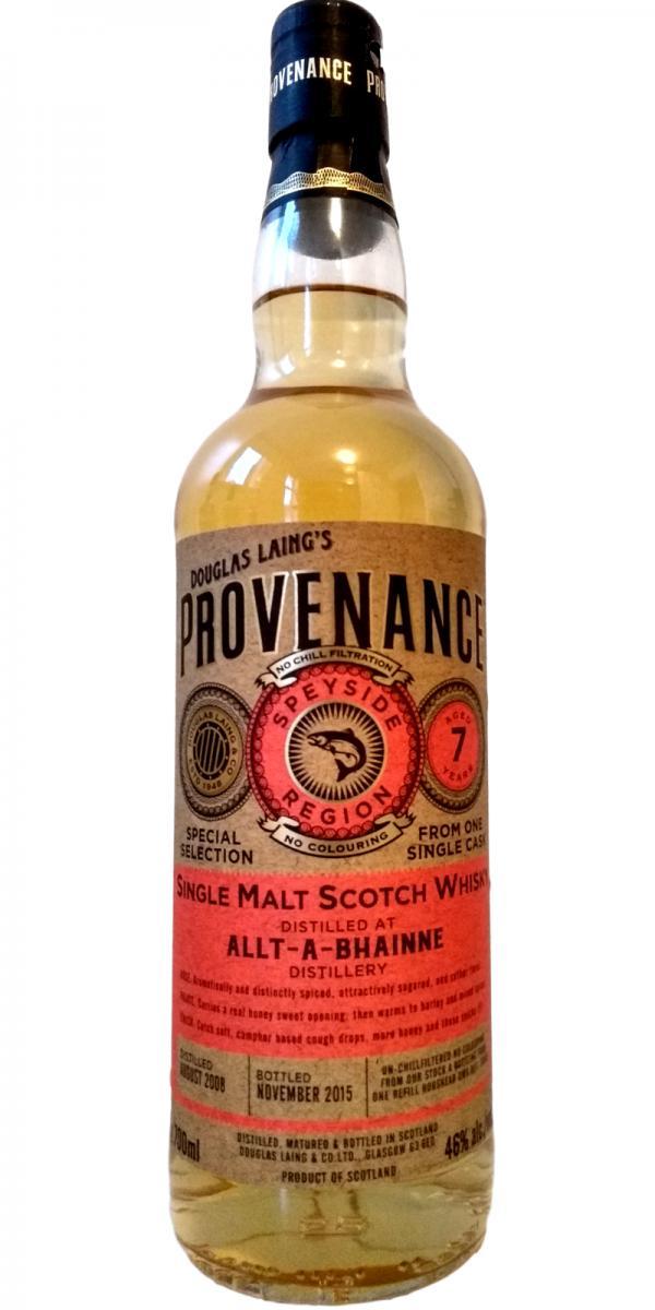 Allt-a-Bhainne 2008 DL Provenance