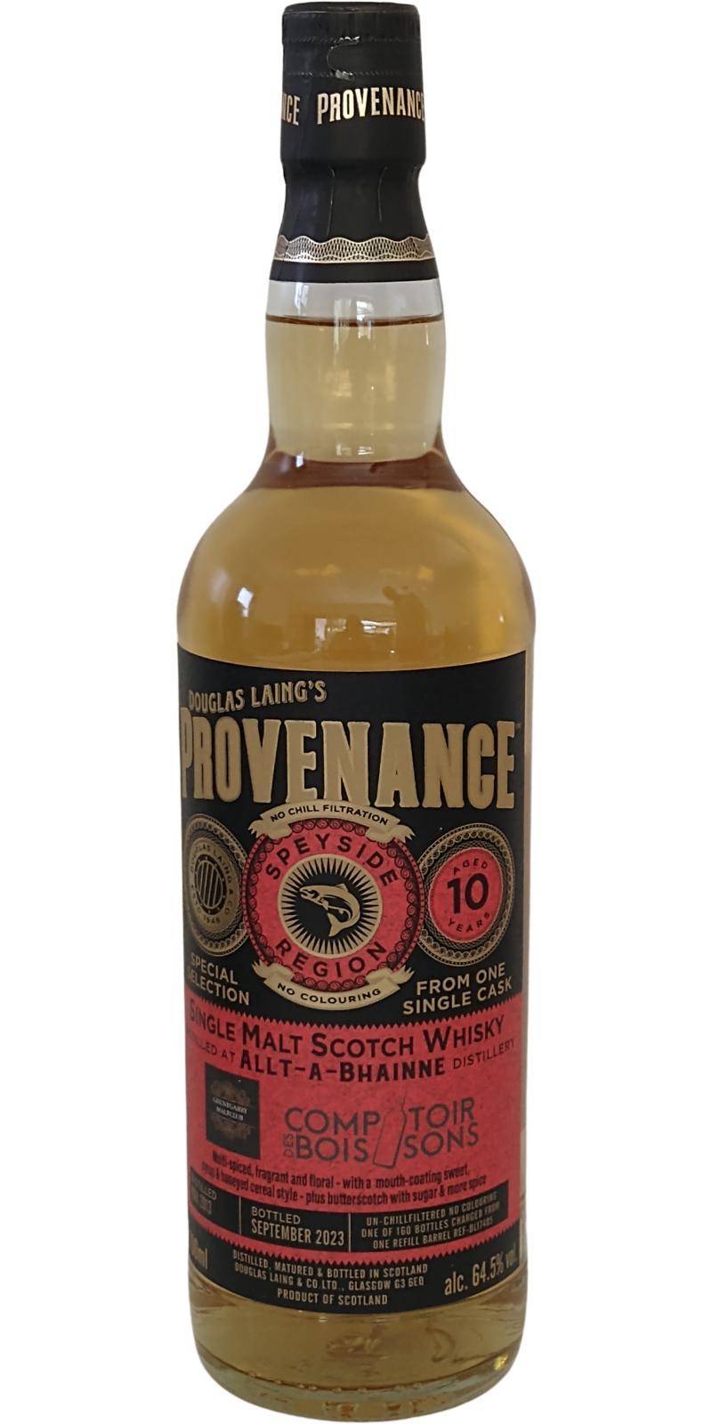 Allt-a-Bhainne 2013 DL Provenance