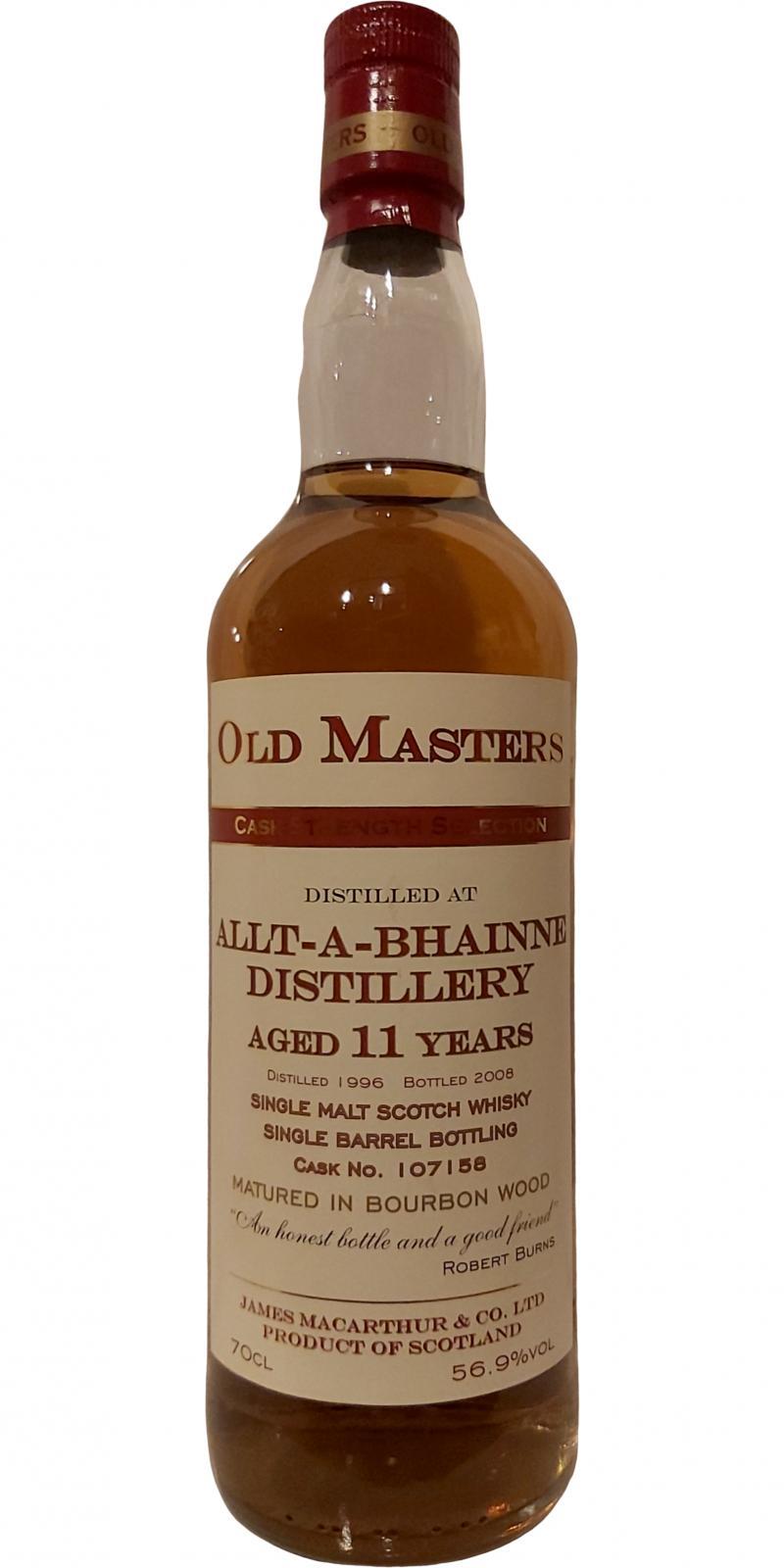 Allt-a-Bhainne 1996 JM Old Masters - Cask Strength Selection