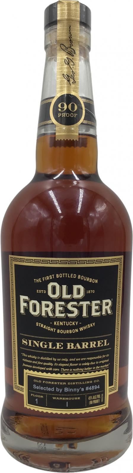 Old Forester Single Barrel Kentucky Straight Bourbon Whiskey