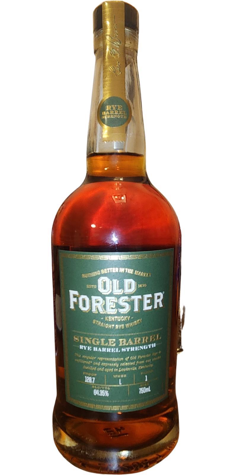 Old Forester Single Barrel Rye Barrel Strength