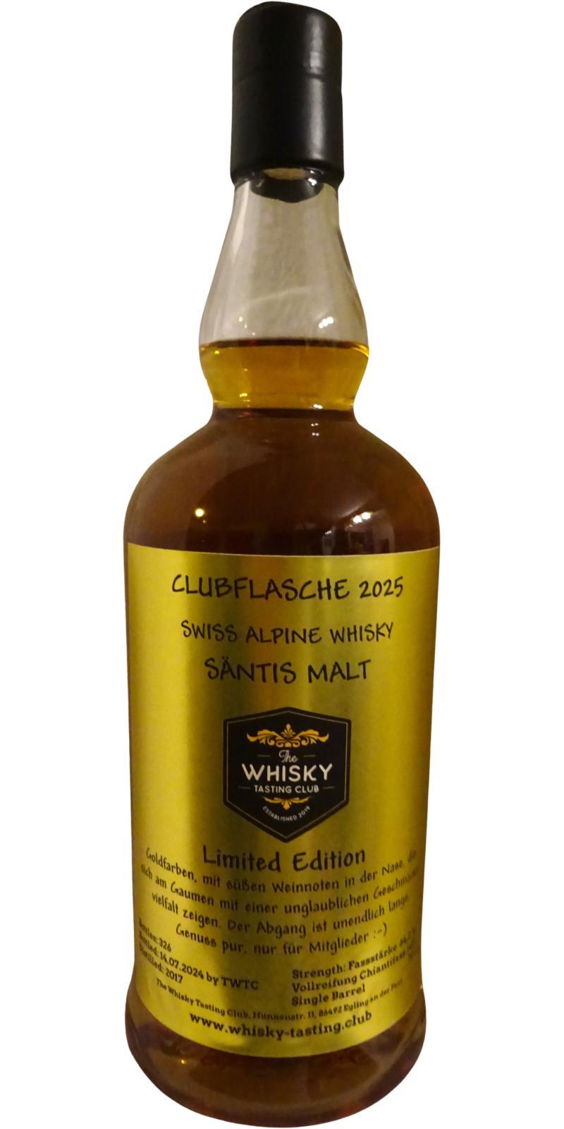 Säntis Malt 2017 TWTC Club Members Only