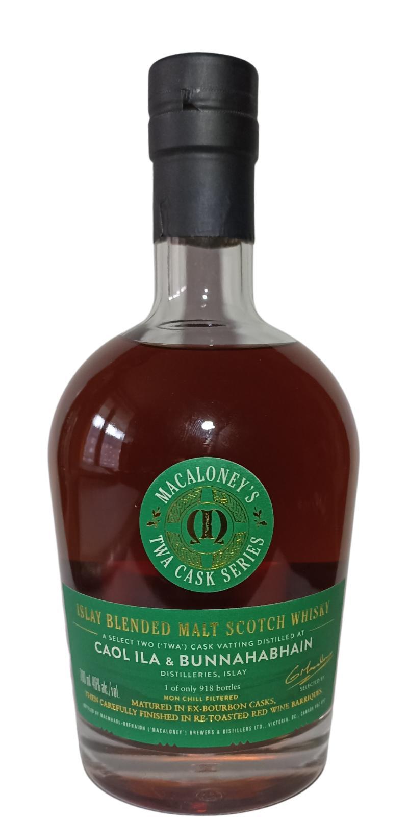 Macaloney's TWA Cask Series Islay Blended Malt Scotch Whisky