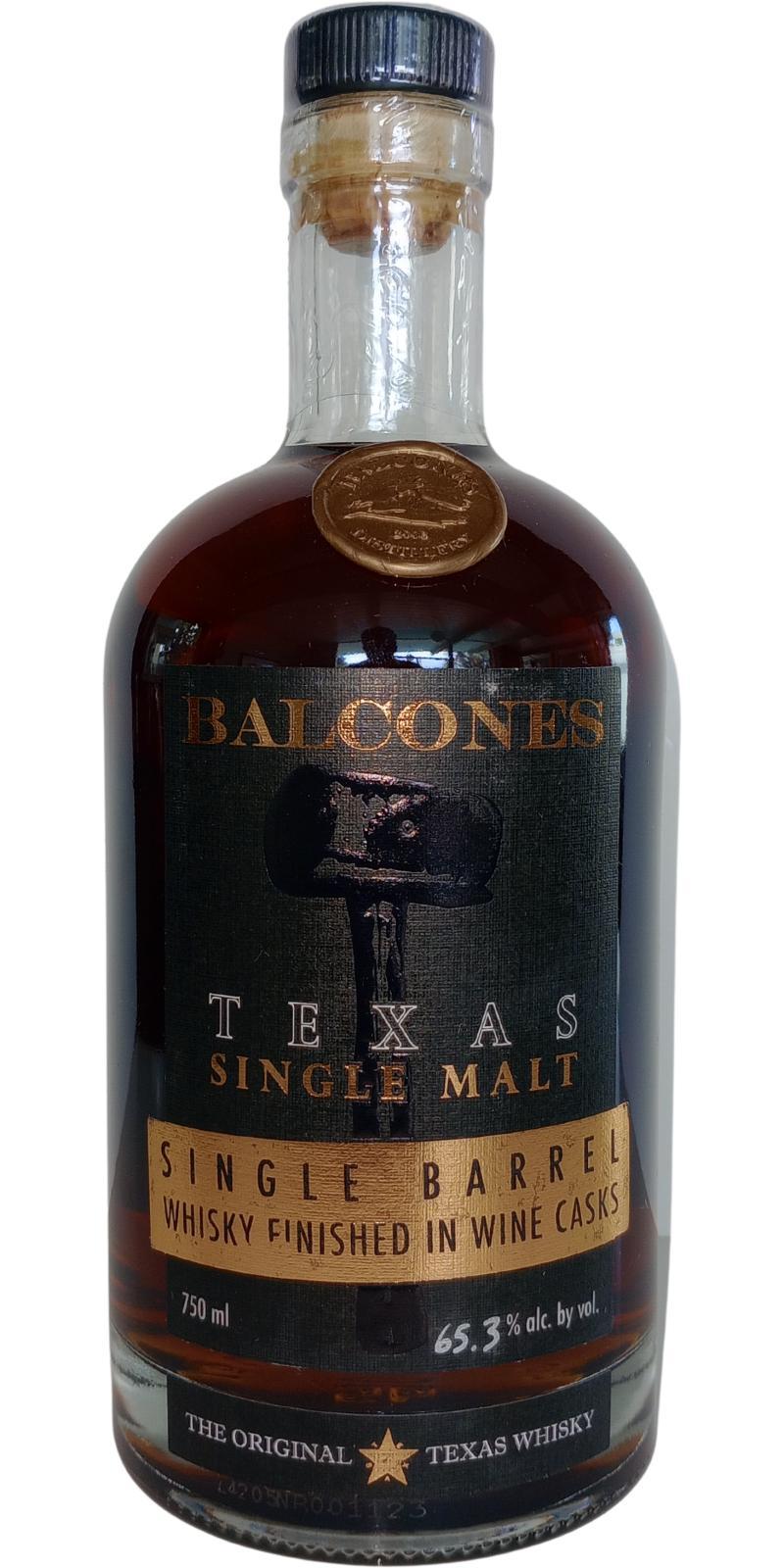 Balcones Single Barrel Whisky Finished In Wine Casks