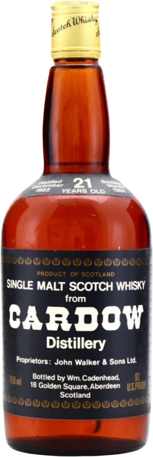 Cardhu 1962 Cardow CA Dumpy Bottle