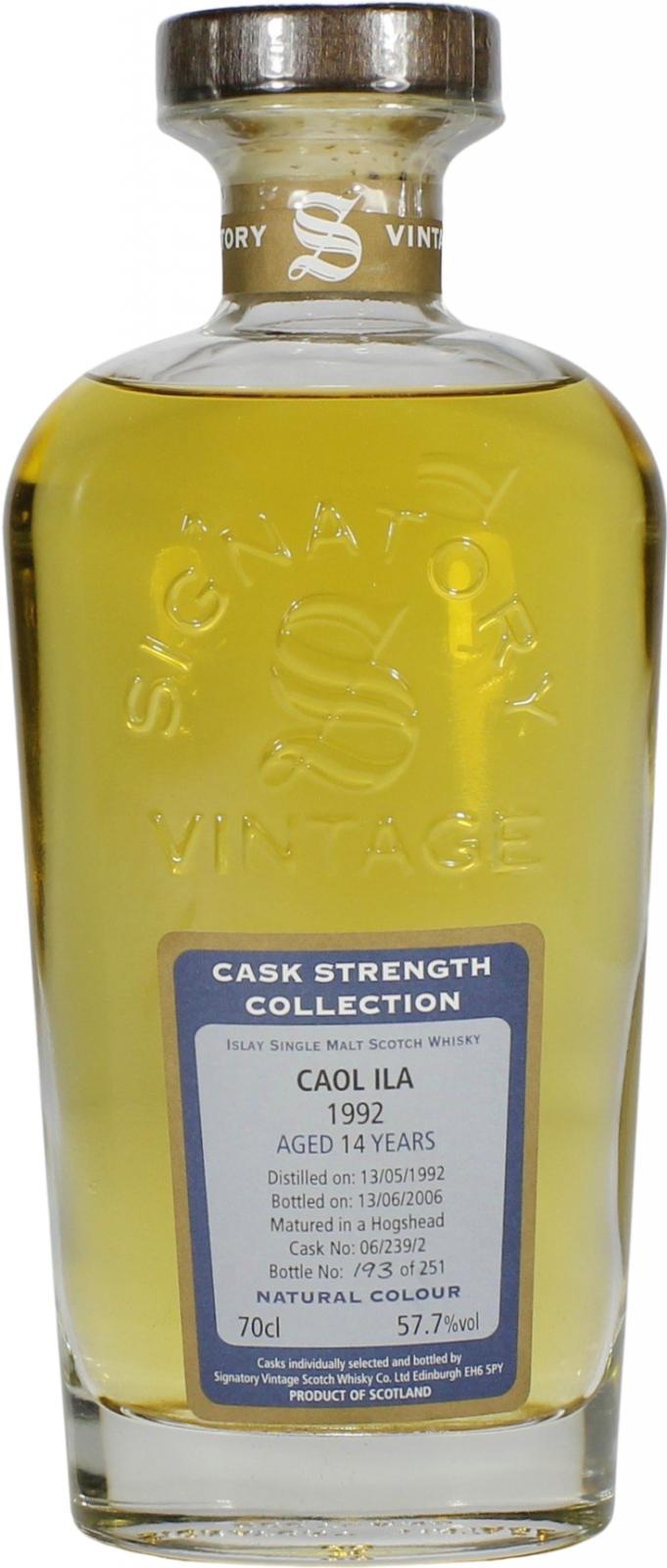 Caol Ila 1992 SV Cask Strength Collection