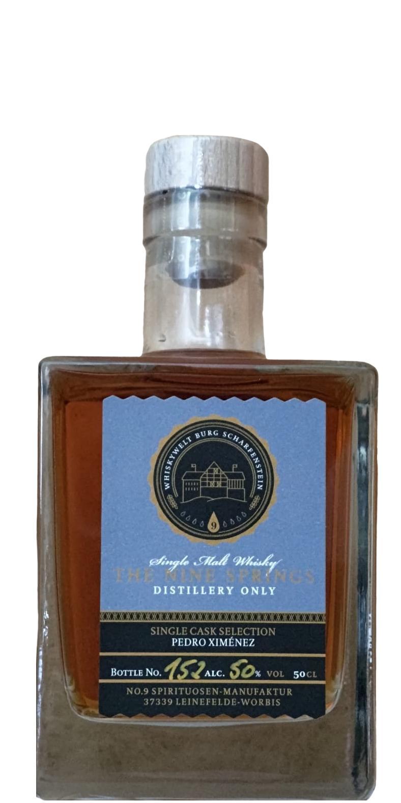 The Nine Springs Single Cask Selection Handbottled at the Distillery