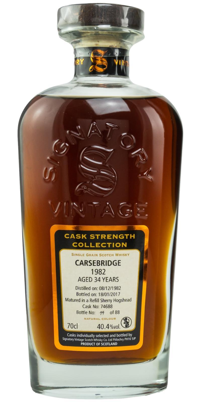 Carsebridge 1982 SV Cask Strength Collection
