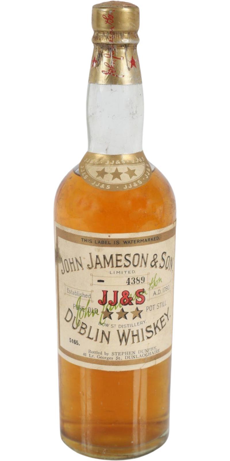 John Jameson & Son 07-year-old 3 Star Whiskey Pure Pot Still