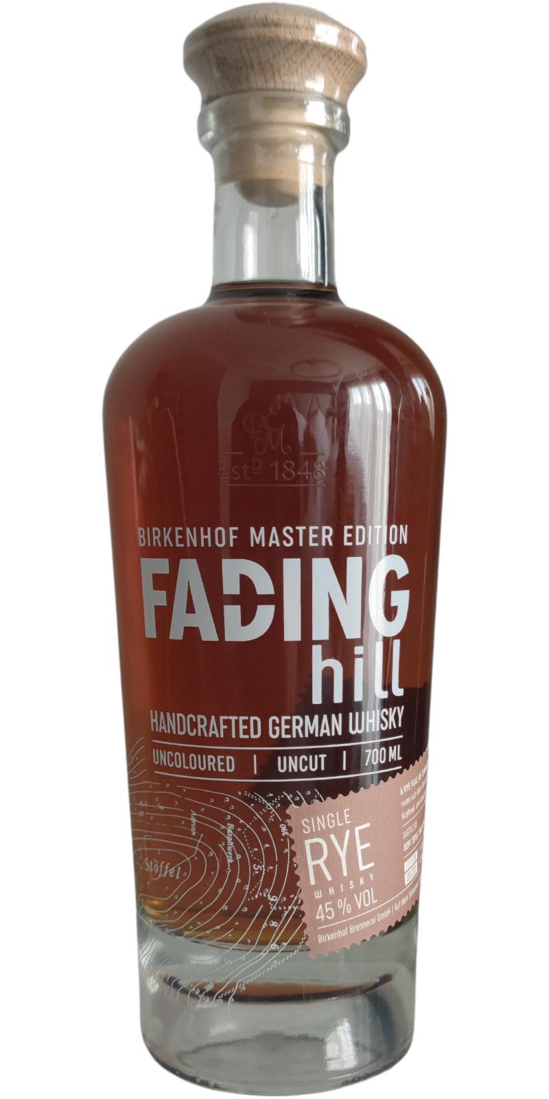 Fading Hill 2015 Single Rye Whisky - Edition 01/22