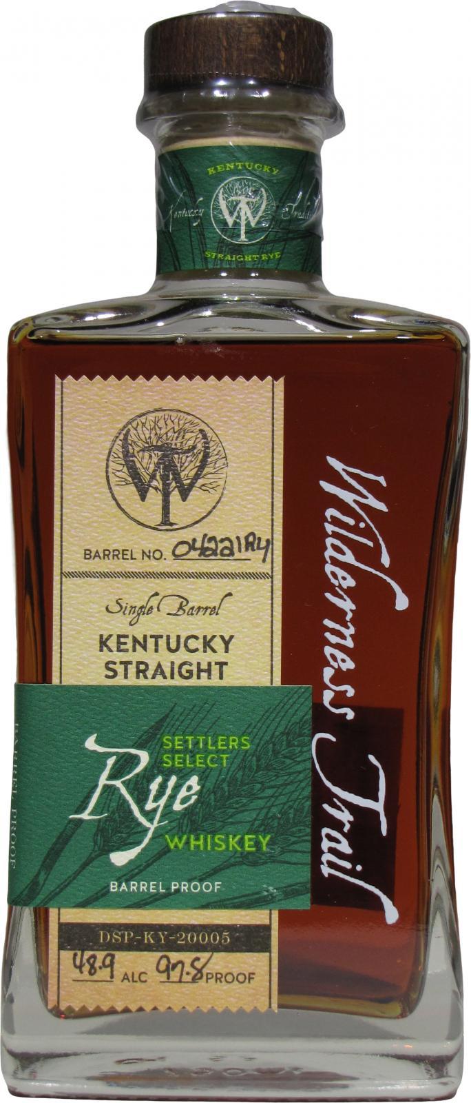 Wilderness Trail Settlers Select Rye Whiskey Single Barrel