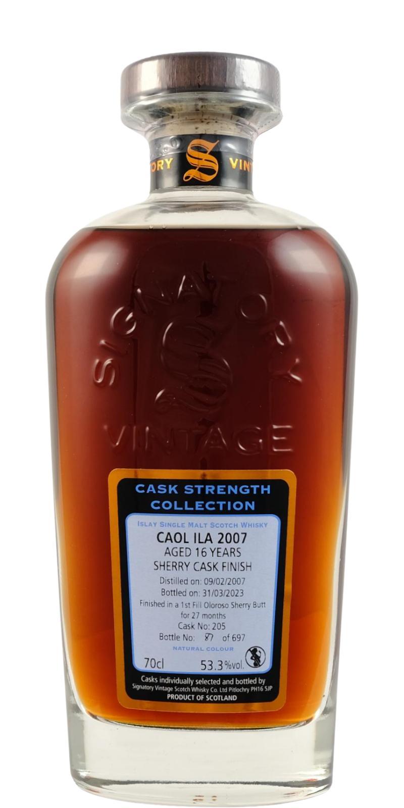Caol Ila 2007 SV Cask Strength Collection