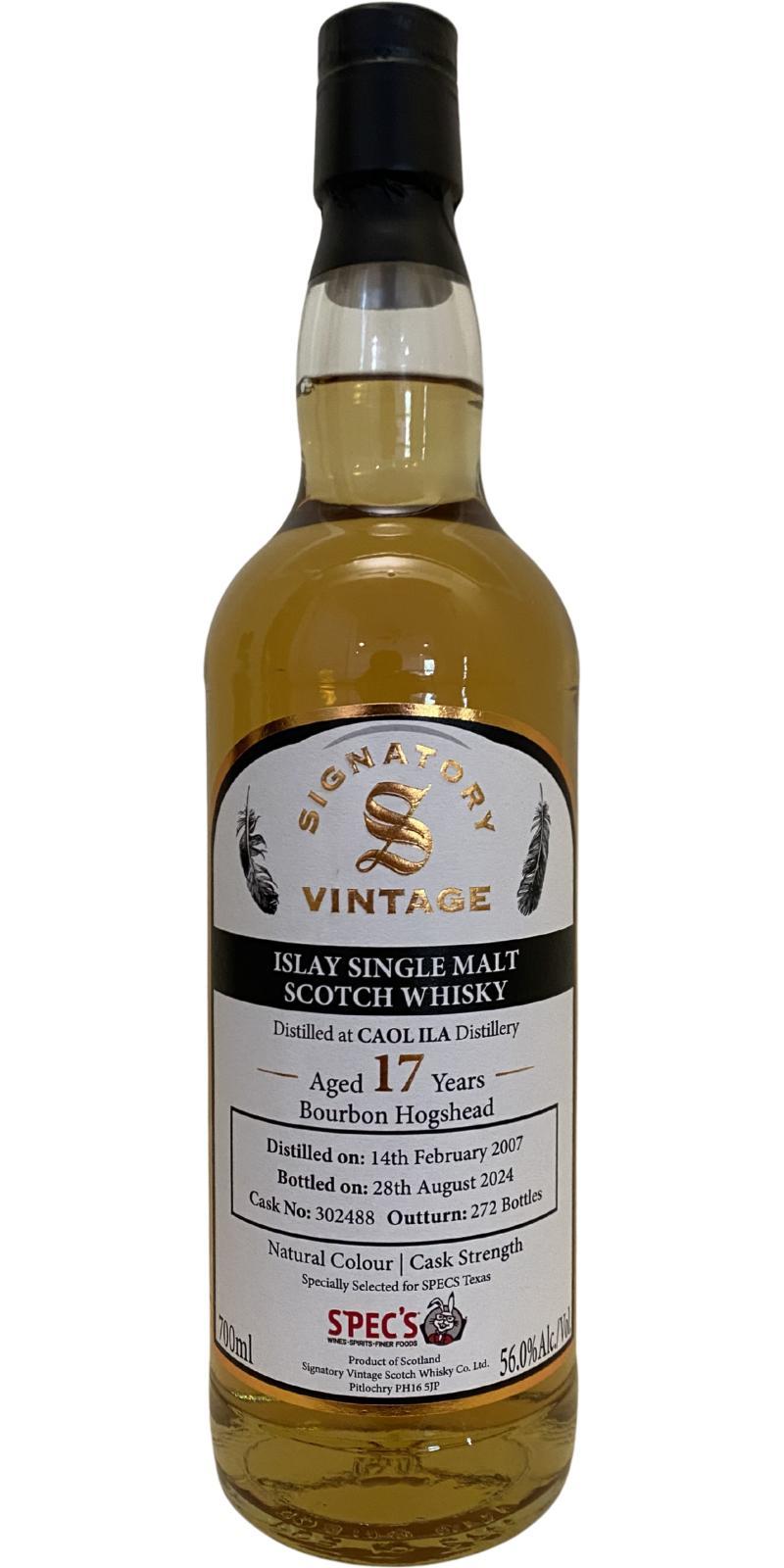 Caol Ila 2007 SV Cask Strength Collection