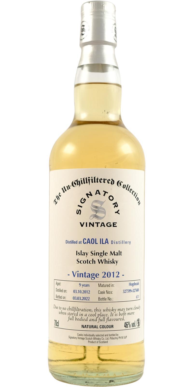 Caol Ila 2012 SV The Un-Chillfiltered Collection