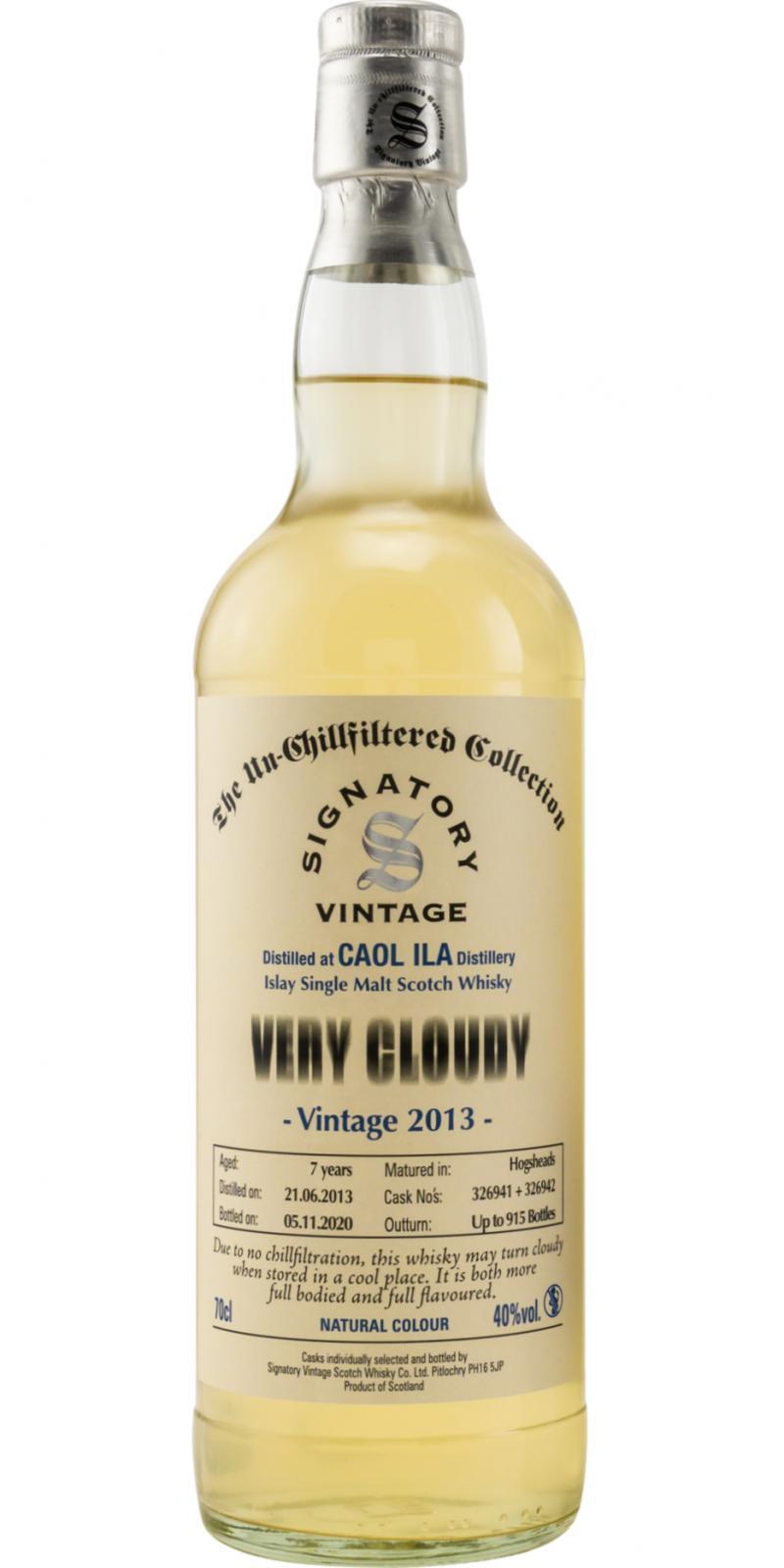 Caol Ila 2013 SV The Un-Chillfiltered Collection - Very Cloudy