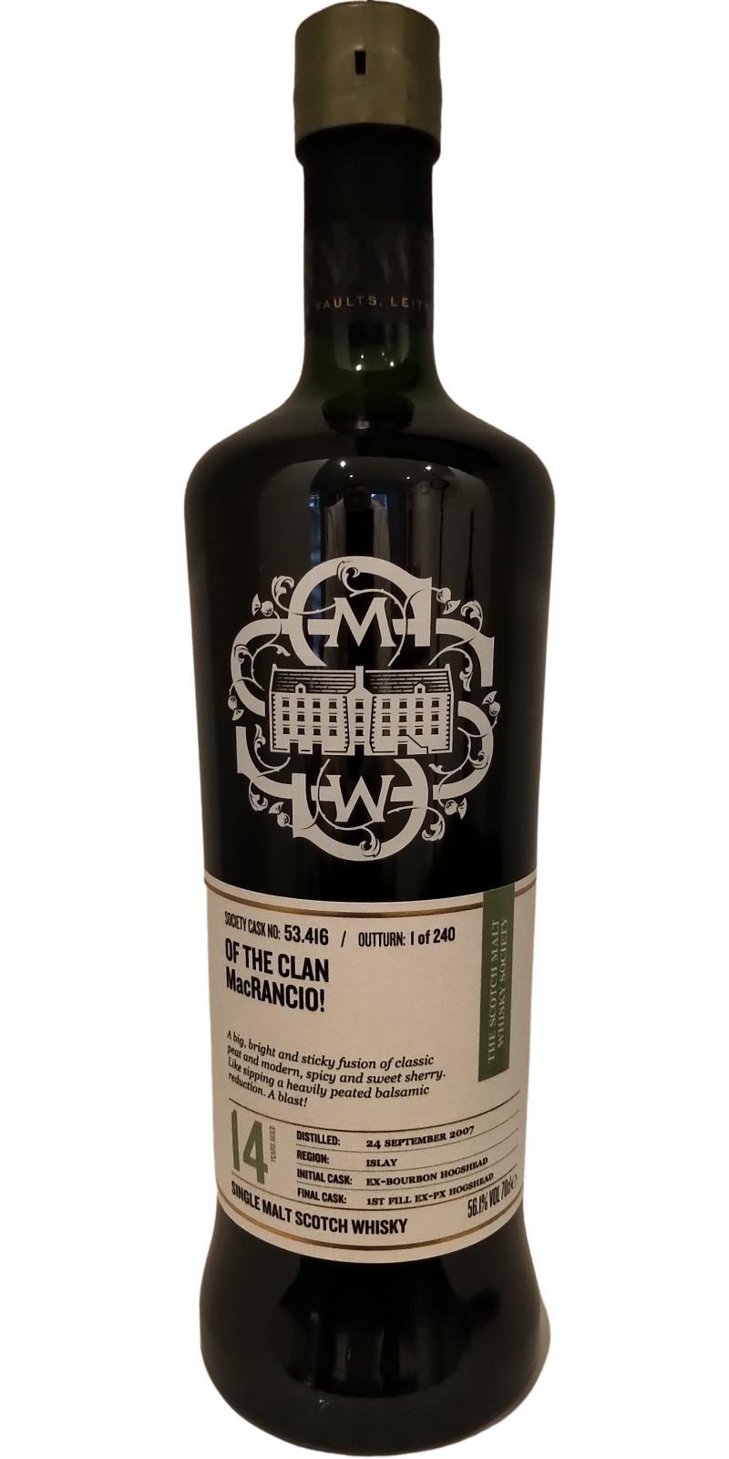 Caol Ila 2007 SMWS 53.416 OF THE CLAN MacRANCIO!