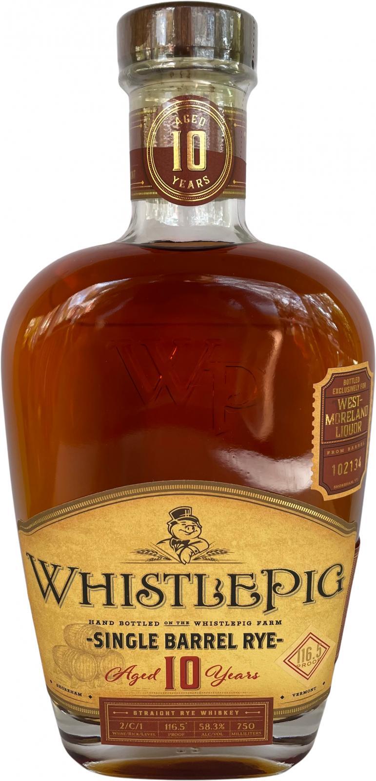 WhistlePig 10-Year-Old Single Barrel Rye