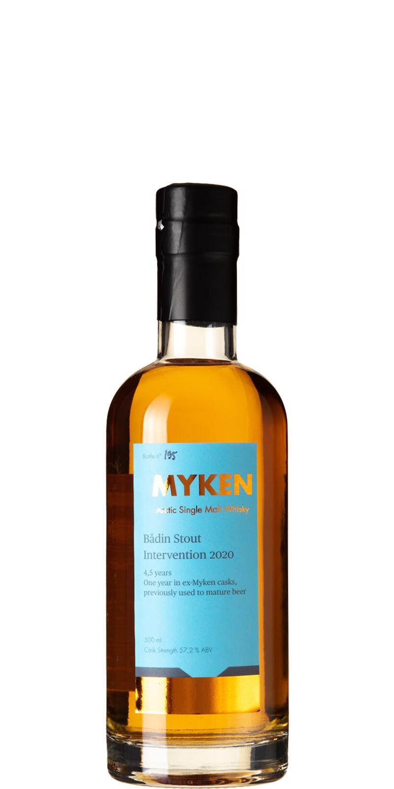 Myken Bådin Stout Intervention 2020 Arctic Single Malt Whisky