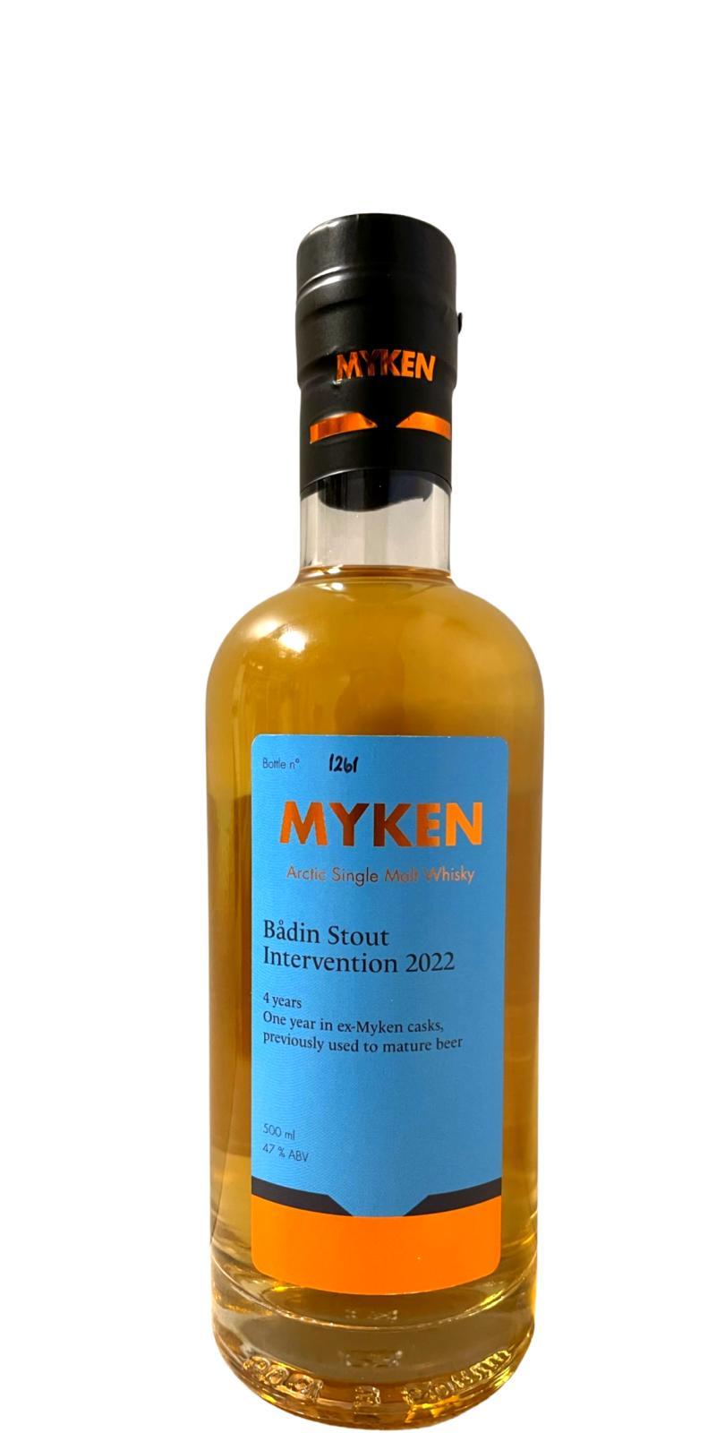 Myken Bådin Stout Intervention 2022 Arctic Single Malt Whisky