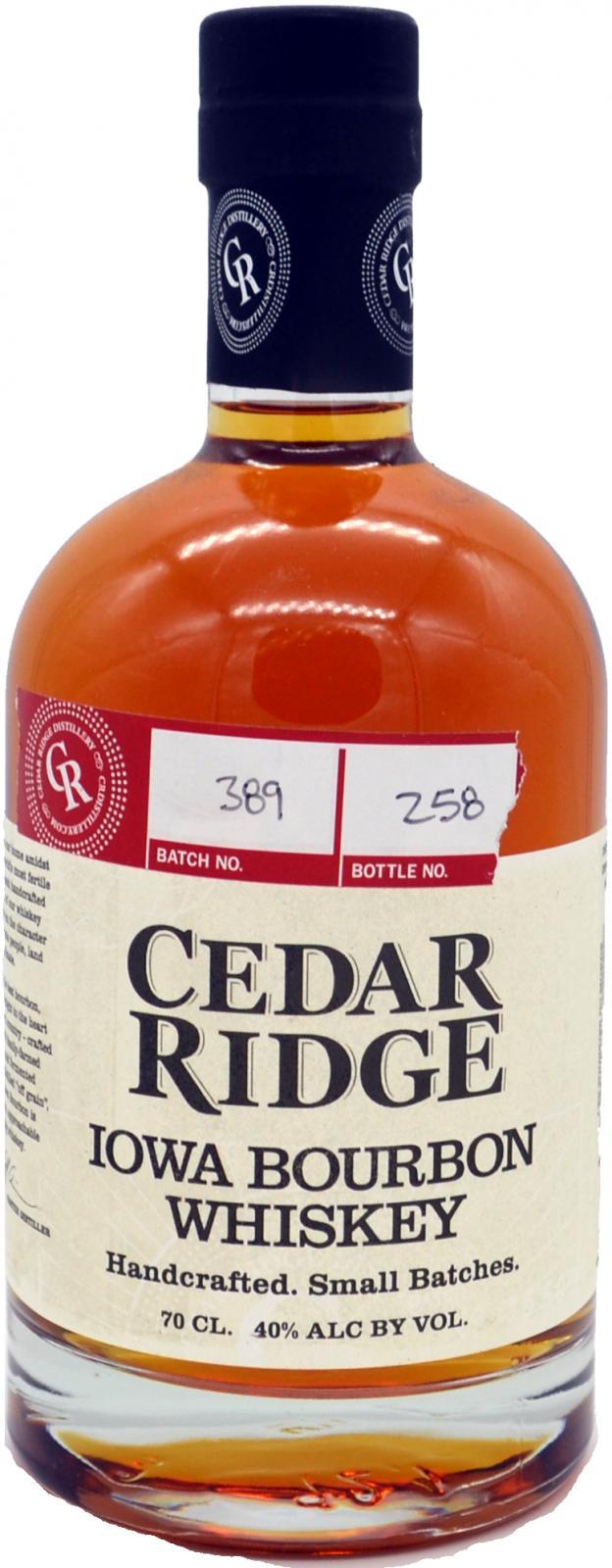Cedar Ridge Iowa Bourbon Whiskey
