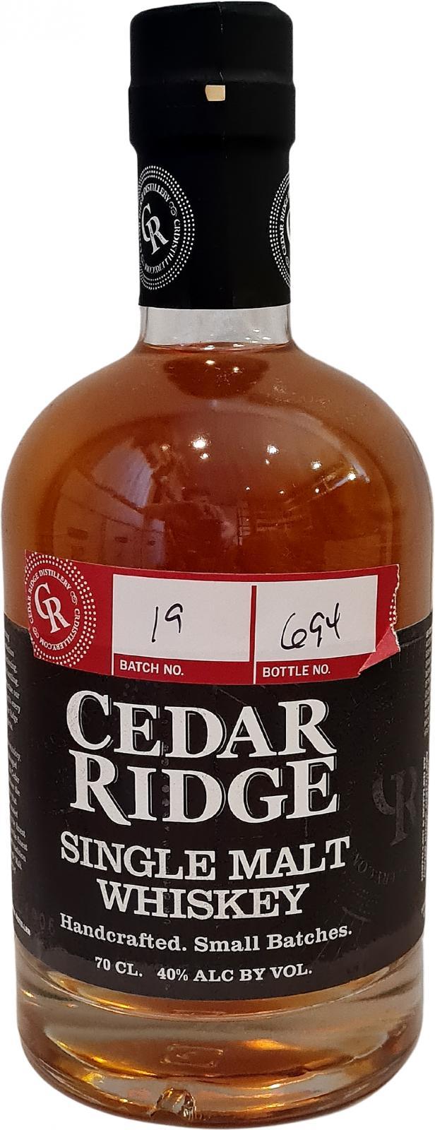 Cedar Ridge Single Malt Whiskey